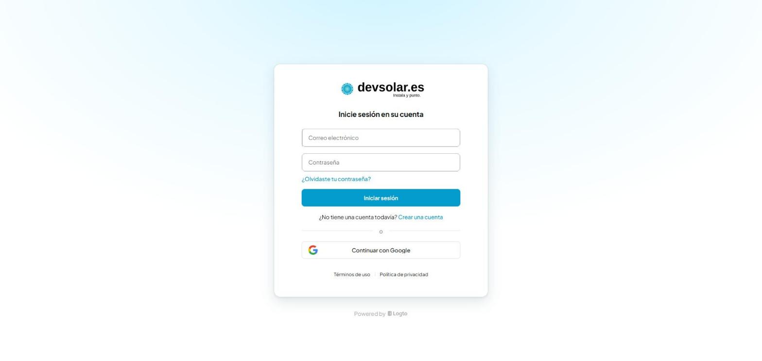 La pantalla de acceso